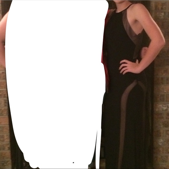 black homecoming dress w tan accents - Picture 2 of 5